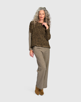 Urban Boucle Striped Top, Camel