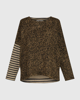 Urban Boucle Striped Top, Camel