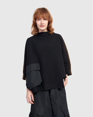 Alembika UT611B Urban Boxy Stepped Hem Top, Black - Statement Boutique