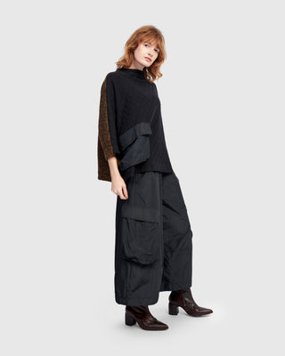 Alembika UT611B Urban Boxy Stepped Hem Top, Black - Statement Boutique