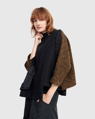 Alembika UT611B Urban Boxy Stepped Hem Top, Black - Statement Boutique