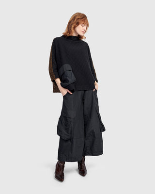 Alembika UT611B Urban Boxy Stepped Hem Top, Black - Statement Boutique