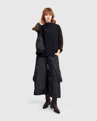 Alembika UT611B Urban Boxy Stepped Hem Top, Black - Statement Boutique