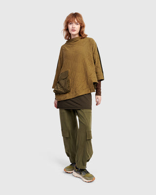 Alembika UT611K Urban Boxy Stepped Hem Top, Khaki - Statement Boutique