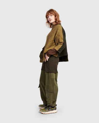 Alembika UT611K Urban Boxy Stepped Hem Top, Khaki - Statement Boutique