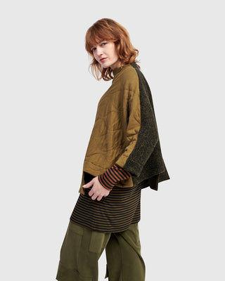 Alembika UT611K Urban Boxy Stepped Hem Top, Khaki - Statement Boutique