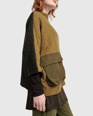 Alembika UT611K Urban Boxy Stepped Hem Top, Khaki - Statement Boutique