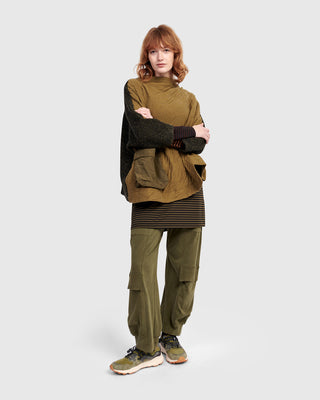 Alembika UT611K Urban Boxy Stepped Hem Top, Khaki - Statement Boutique