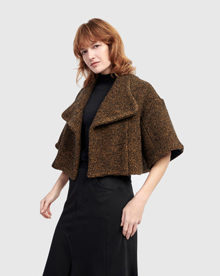 Alembika Urban Cropped Boucle Jacket, Honey - Statement Boutique