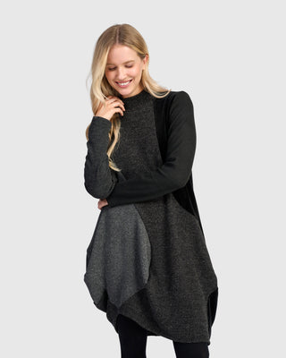 Urban Draped Side Tunic Dress, Grey