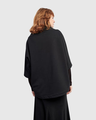 Alembika UT625B Urban Funnel Neck Pocket Top, Black - Statement Boutique