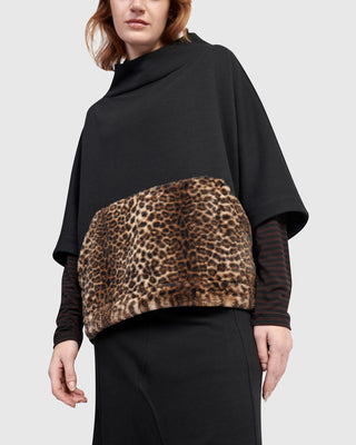 Alembika UT625B Urban Funnel Neck Pocket Top, Black - Statement Boutique