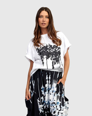 Urban Graphic Front Boxy Tee, White