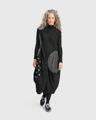 Urban Mixed Cocoon Dress, Storm