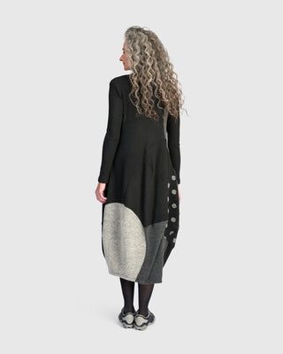 Urban Mixed Cocoon Dress, Storm