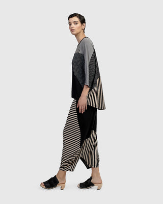Urban Mixed Hi Lo Top, Stripes