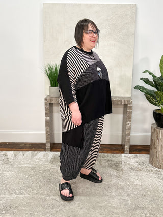 Urban Mixed Hi Lo Top, Stripes