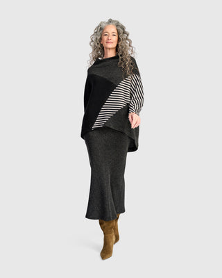 Urban Mixed Panel Funnel Neck Top, Mix