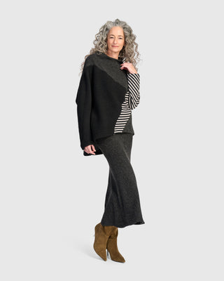 Urban Mixed Panel Funnel Neck Top, Mix