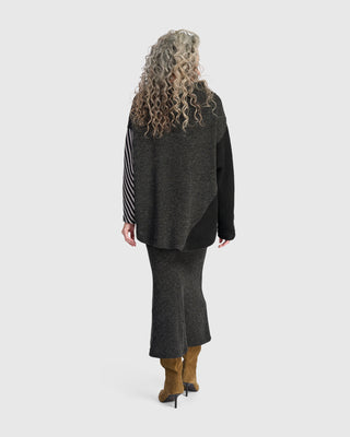 Urban Mixed Panel Funnel Neck Top, Mix