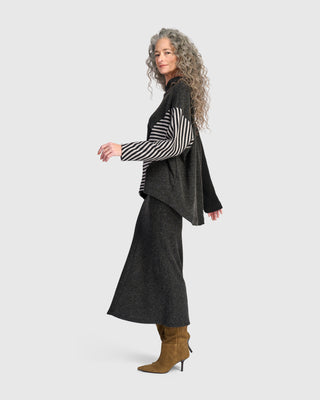 Urban Mixed Panel Funnel Neck Top, Mix