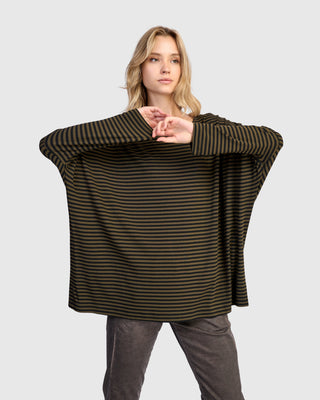 Alembika UT621K Urban Oversized Drop Sleeve Top, Khaki - Statement Boutique