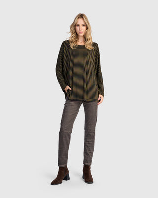 Alembika UT621K Urban Oversized Drop Sleeve Top, Khaki - Statement Boutique