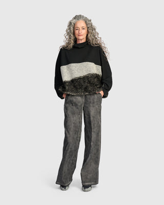 Urban Oversized Mock Neck Top, Storm