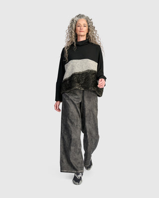 Urban Oversized Mock Neck Top, Storm