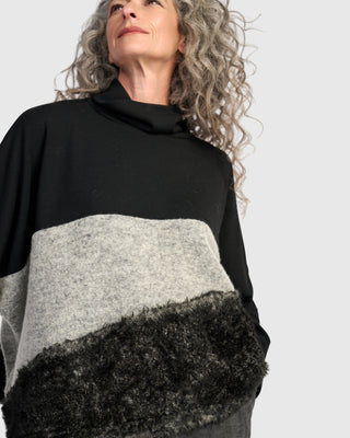 Urban Oversized Mock Neck Top, Storm