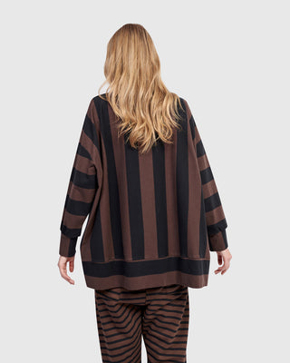 Alembika UT616B Urban Oversized Step Hem Top, Brown - Statement Boutique