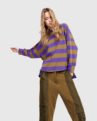 Alembika UT616P Urban Oversized Step Hem Top, Purple - Statement Boutique