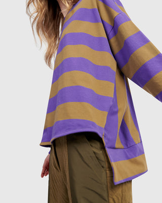 Alembika UT616P Urban Oversized Step Hem Top, Purple - Statement Boutique