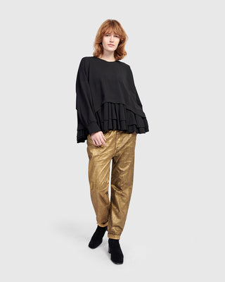 Alembika Urban Peplum Inset Top, Black - Statement Boutique