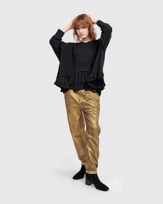 Alembika Urban Peplum Inset Top, Black - Statement Boutique