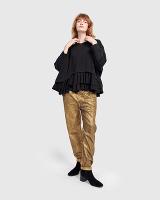 Alembika Urban Peplum Inset Top, Black - Statement Boutique