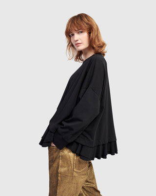 Alembika Urban Peplum Inset Top, Black - Statement Boutique