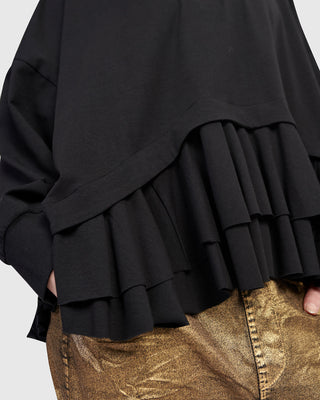 Alembika Urban Peplum Inset Top, Black - Statement Boutique