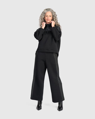 Urban Quilted Cinch Neck Top, Black