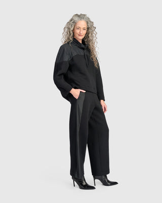 Urban Quilted Cinch Neck Top, Black