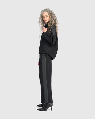 Urban Quilted Cinch Neck Top, Black