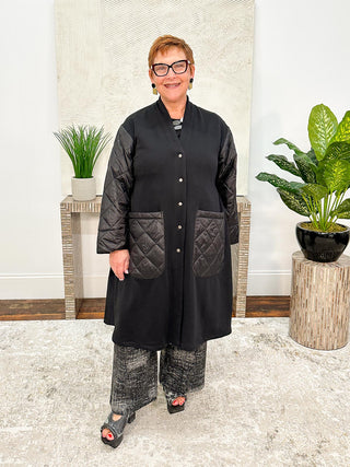 Urban Quilted Mix Jacket, Black