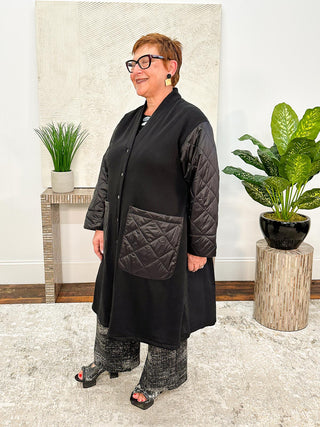 Urban Quilted Mix Jacket, Black