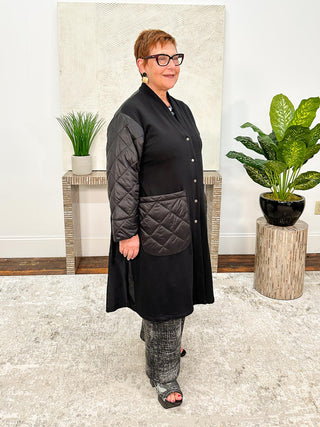 Urban Quilted Mix Jacket, Black