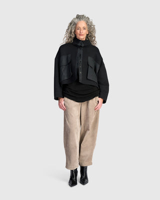 Urban Quilted Pockets Jacket, Black