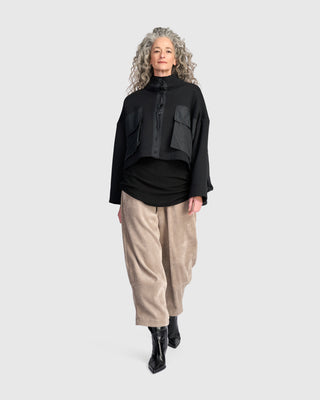 Urban Quilted Pockets Jacket, Black