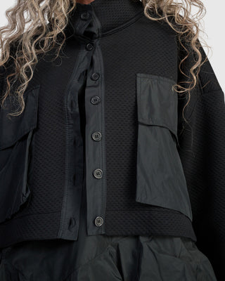 Urban Quilted Pockets Jacket, Black