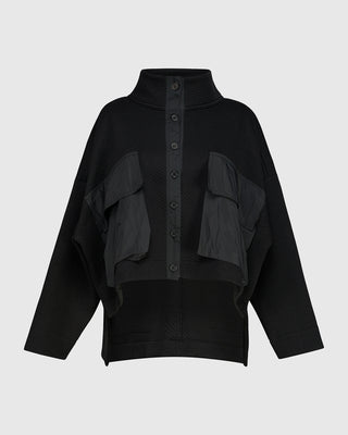 Urban Quilted Pockets Jacket, Black