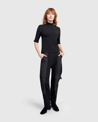 Alembika UP671B  Urban Quilted Taffeta Panel Cargo Pant, Black - Statement Boutique
