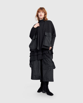 Alembika UJ648B Urban Quilted Taffeta Pocket Jacket, Black - Statement Boutique